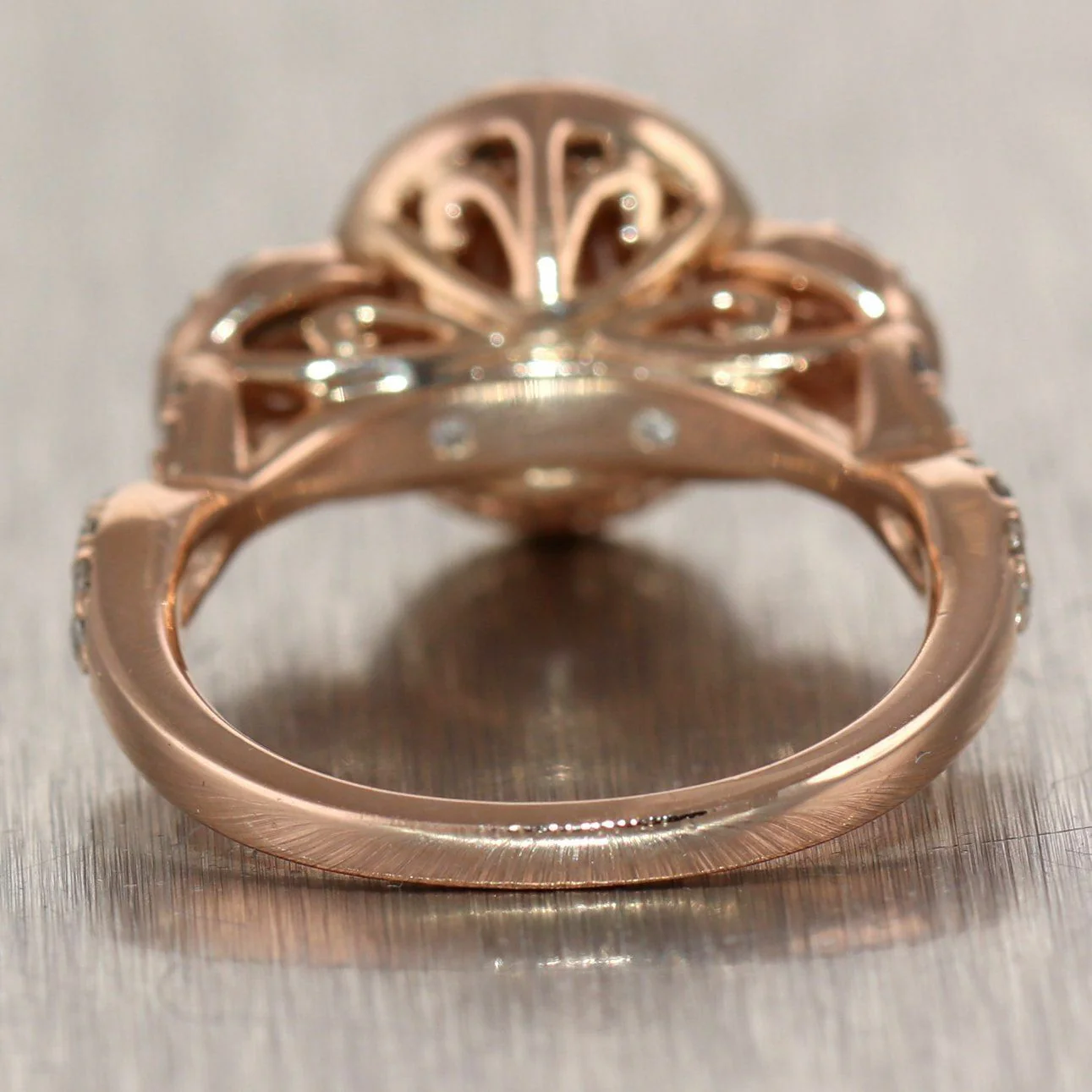 14k Rose Gold 1.75ctw Oval Diamond Halo Ring - Image 3