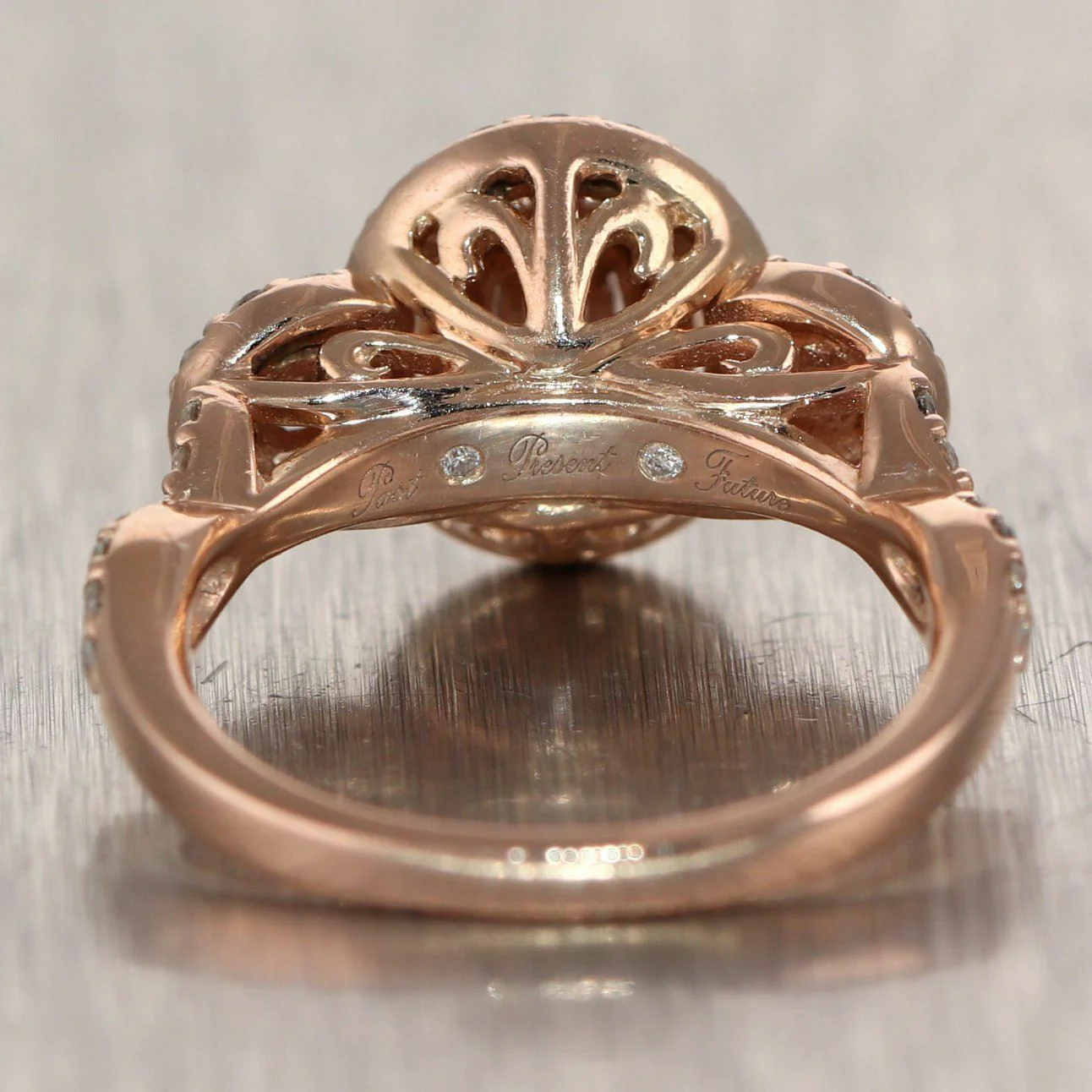 14k Rose Gold 1.75ctw Oval Diamond Halo Ring - Image 4