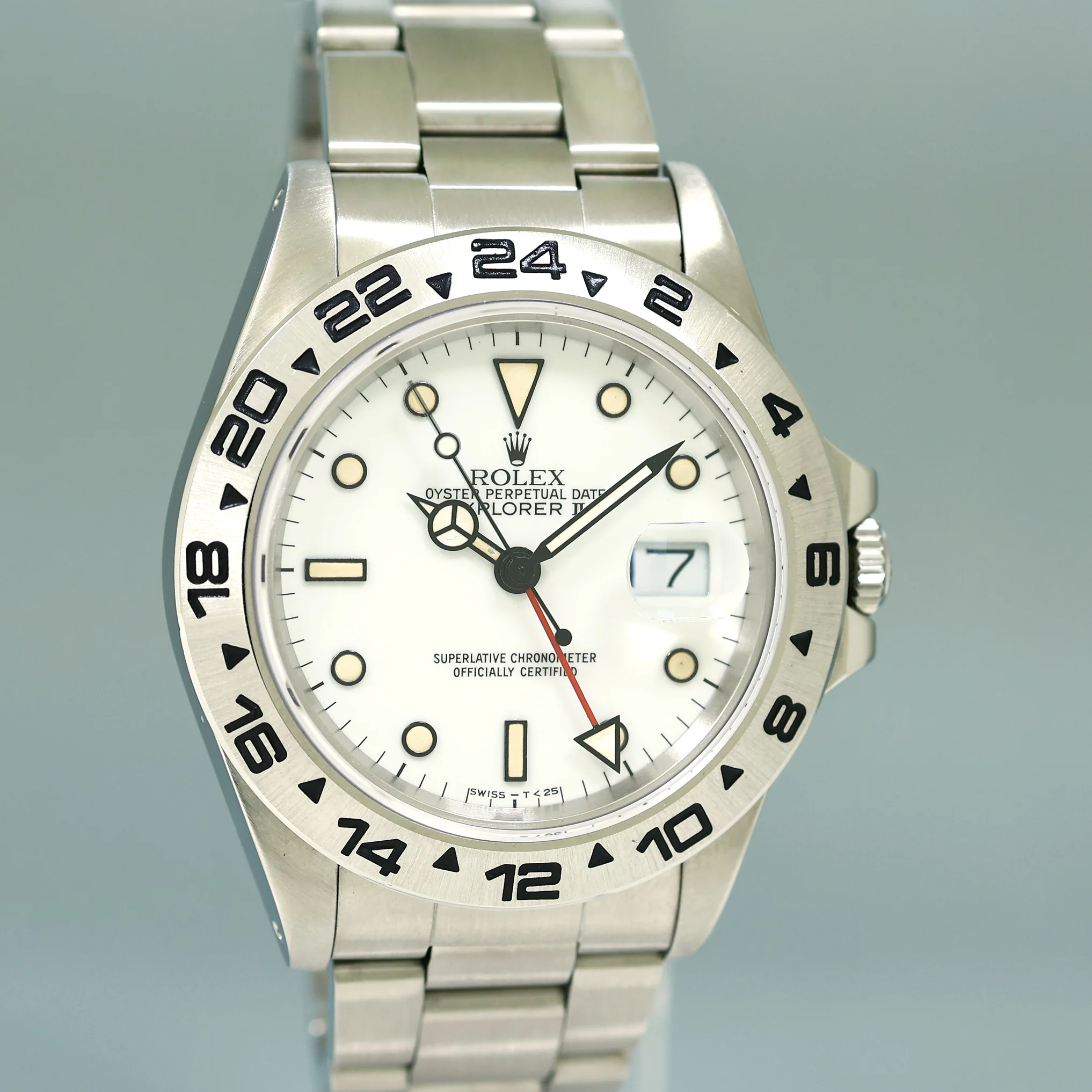 Vintage Rolex Explorer II 16550 White Patina 40mm Stainless Steel Watch Box - Image 3