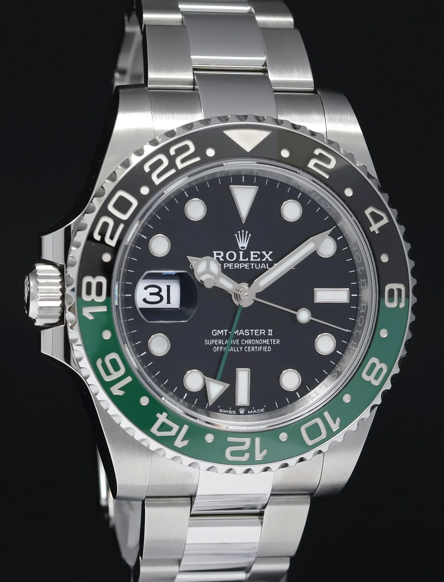 2024 NEW PAPERS Rolex GMT-Master II SPRITE Green Black Oyster Steel 126720 Watch - Image 3