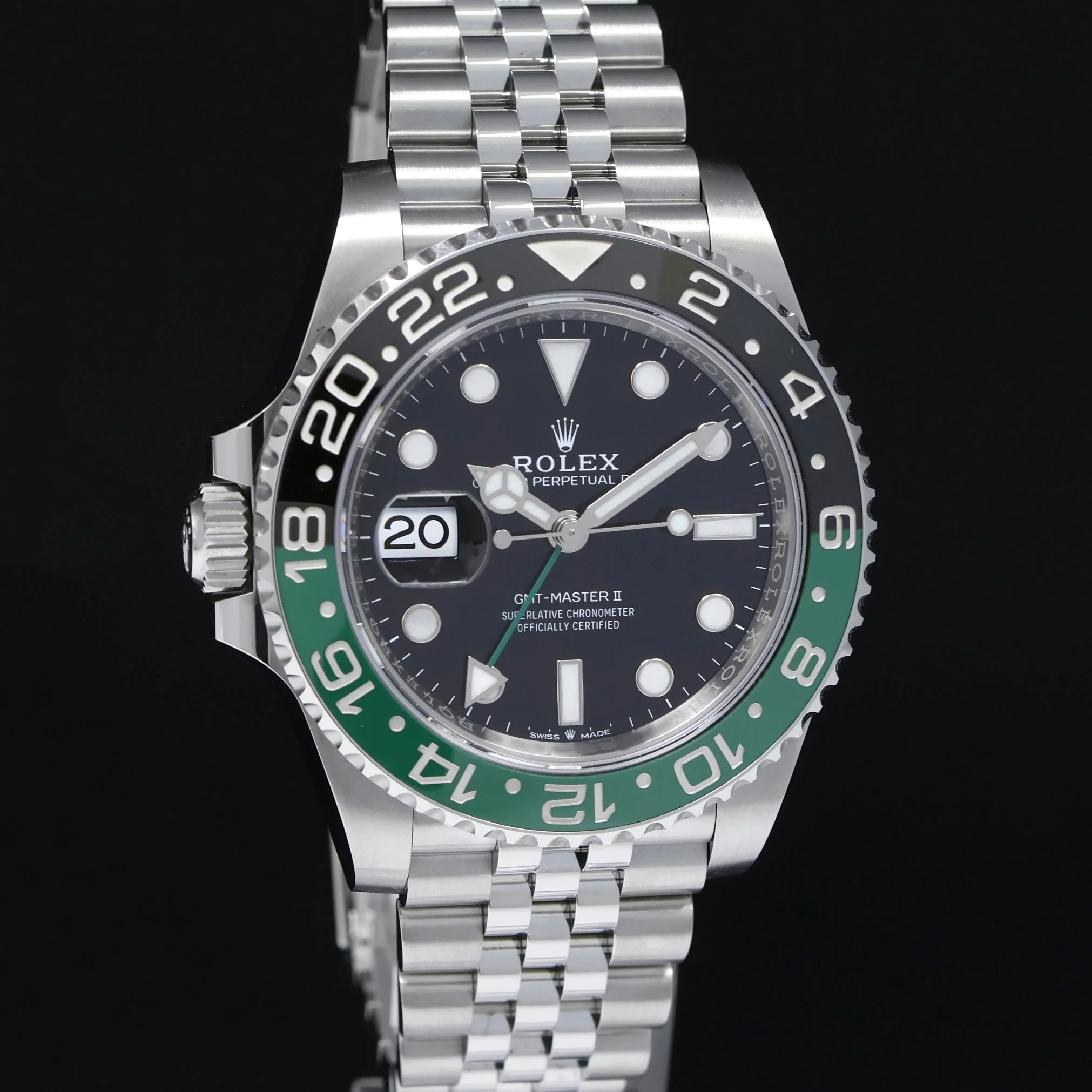 2025 NEW PAPERS Rolex GMT-Master II SPRITE Green Black Jubilee Steel 126720 Watch - Image 3