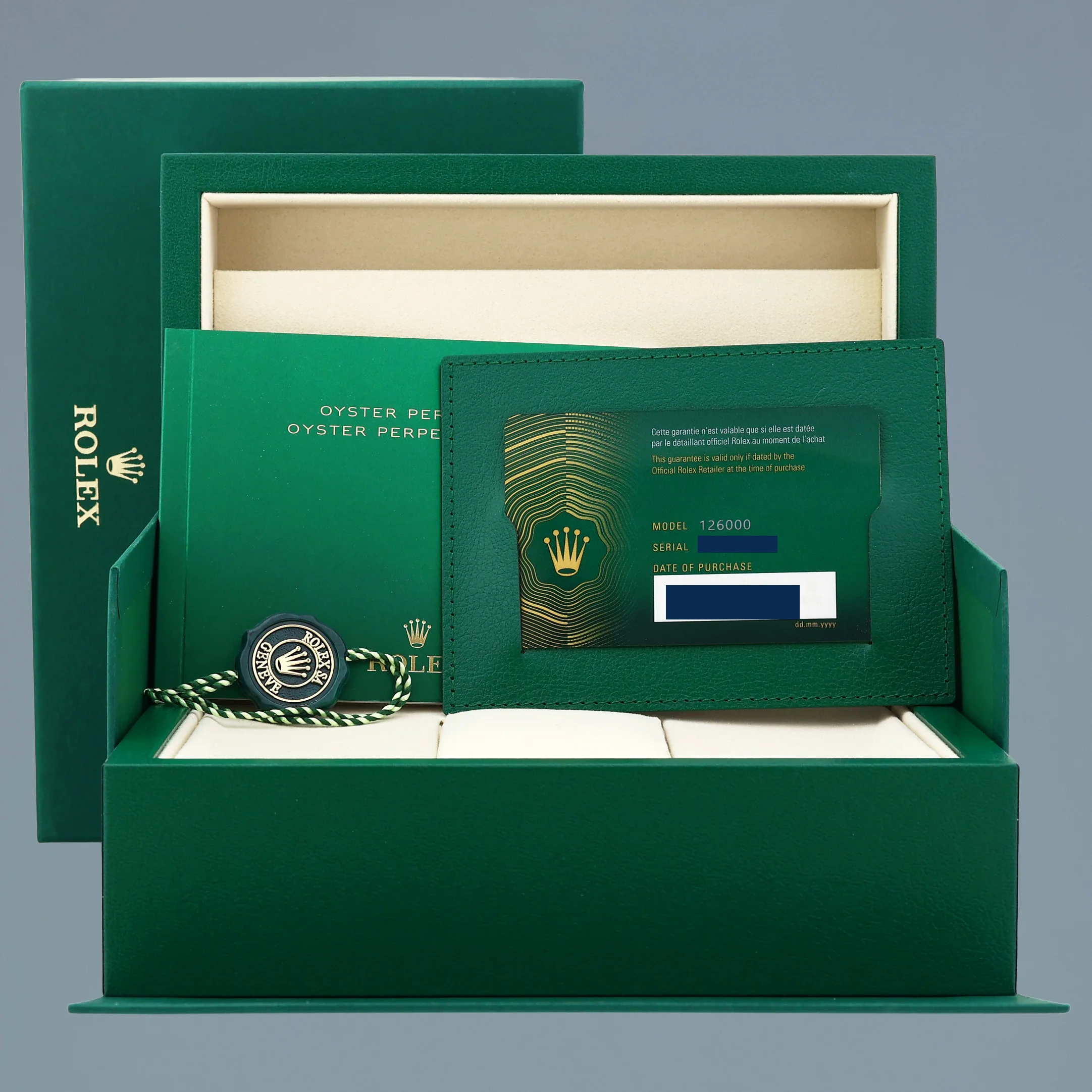2025 NEW PAPERS Rolex Oyster Perpetual 126000 36mm Lavender Dial Watch Box - Image 7