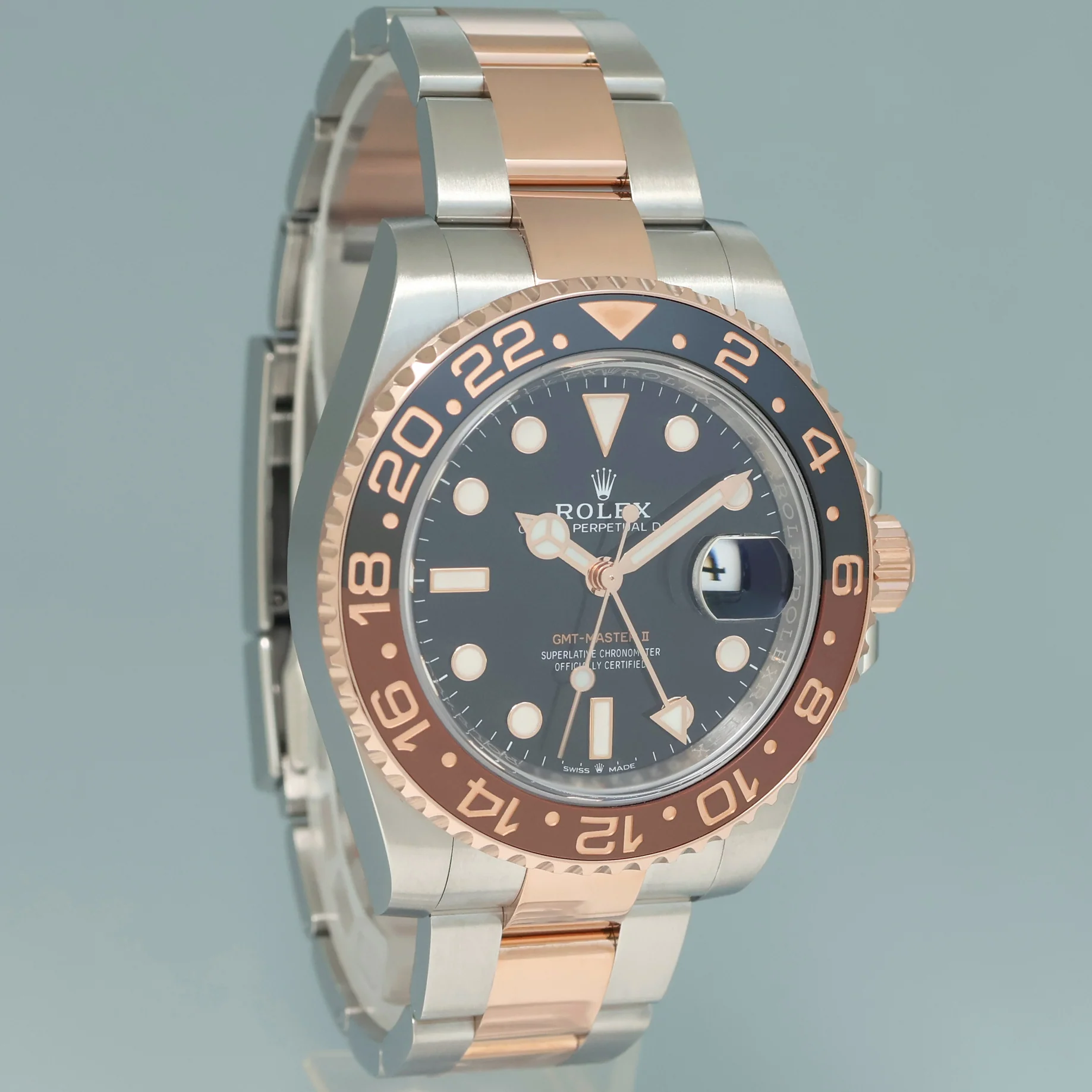2025 NEW Rolex GMT Master II Root Beer Two Tone Rose Gold 126711 CHNR Watch Box - Image 3