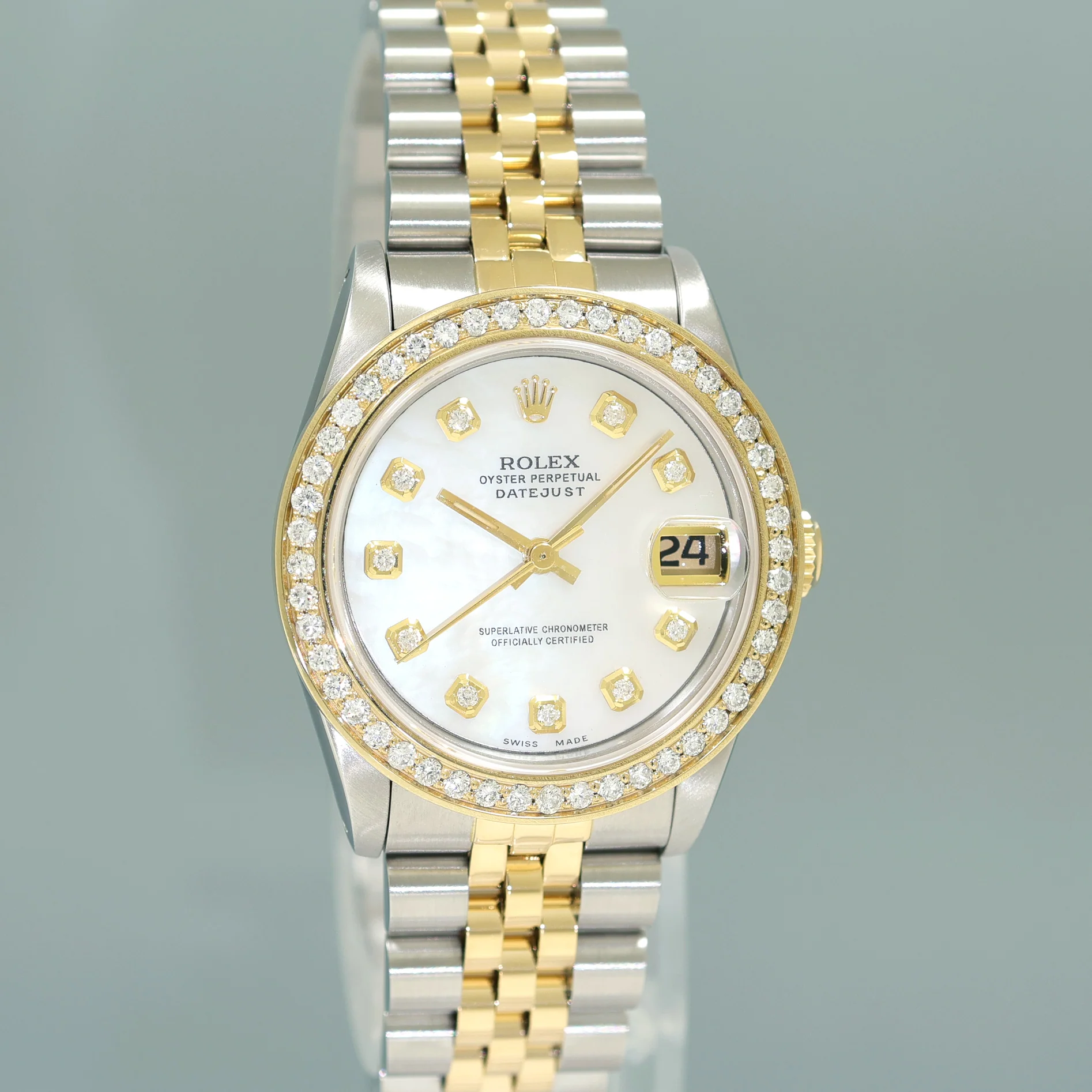 Ladies Rolex 68273 Two Tone Jubilee Yellow Gold Steel 31mm MOP Diamond Dial Watch - Image 3