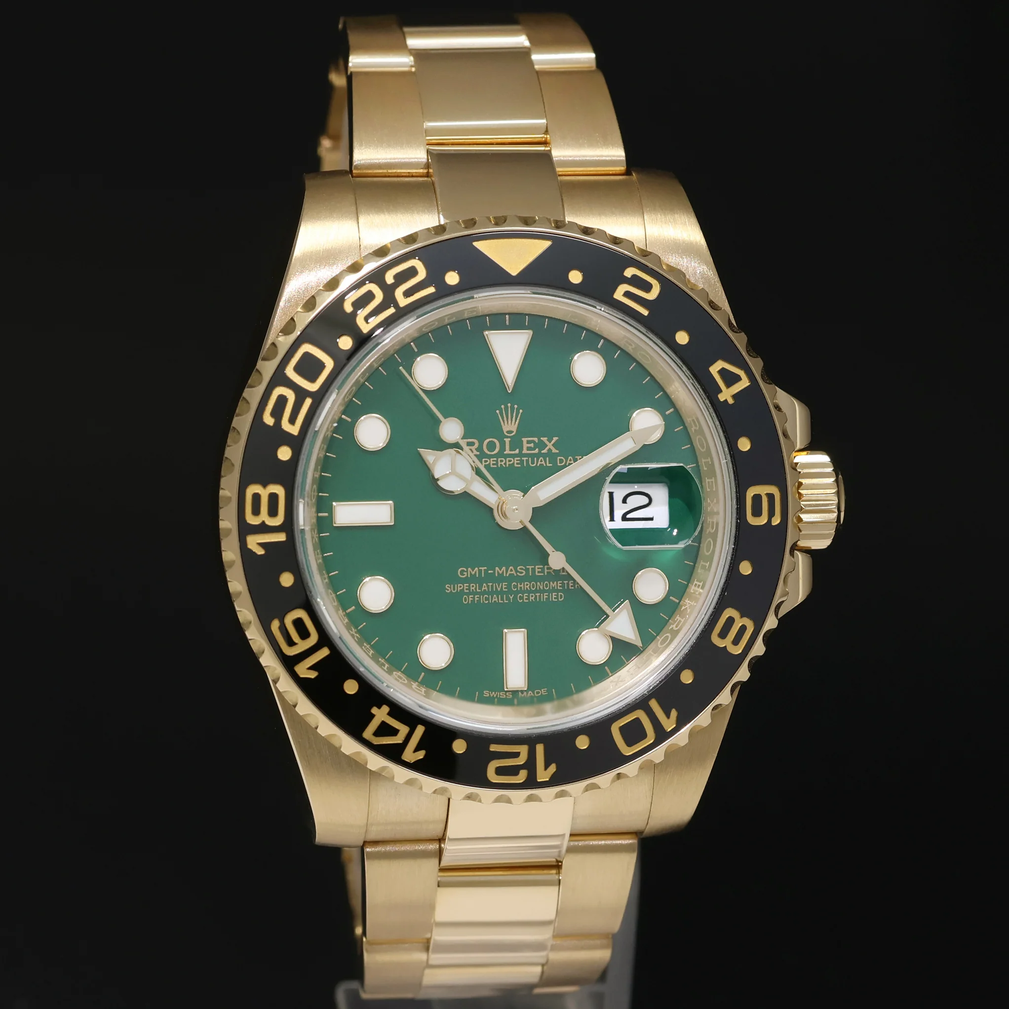 MINT 2013 PAPERS Rolex GMT-Master 2 Ceramic Green Dial 116718 Yellow Gold Watch - Image 3
