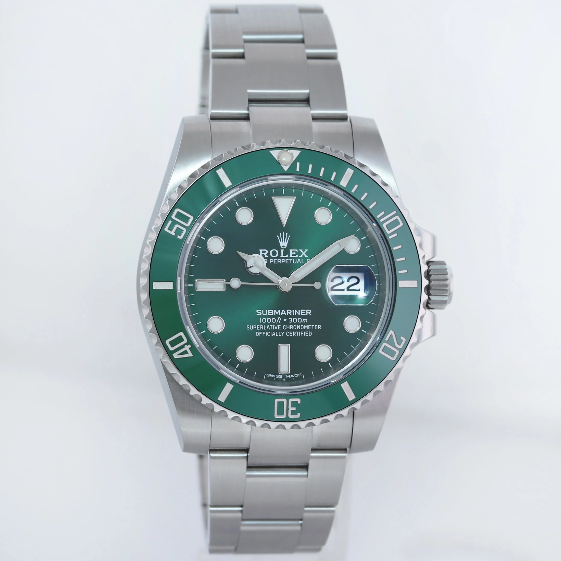 2020 NEW PAPERS Rolex Submariner Hulk 116610LV Green Dial Ceramic Watch Box - Image 3