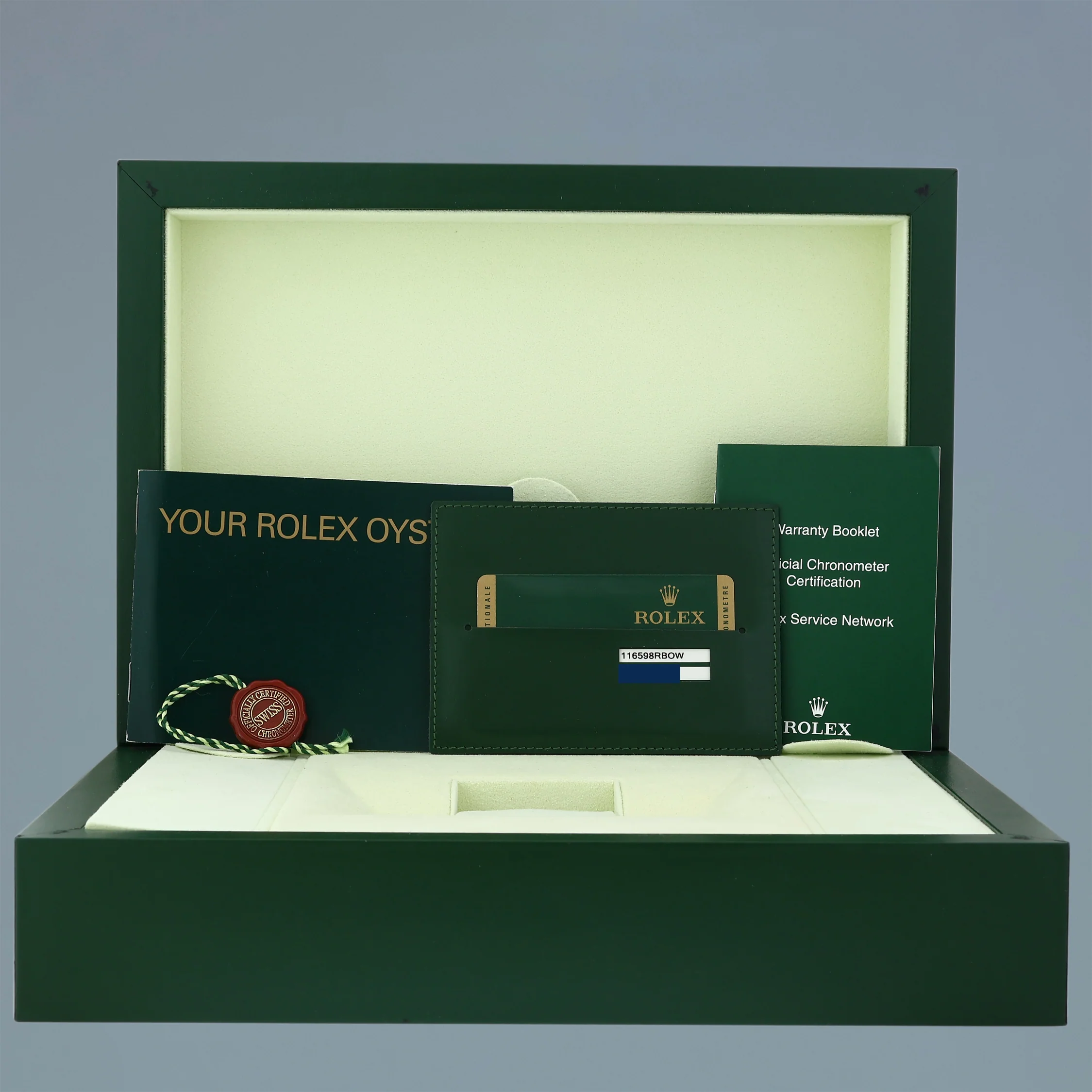 MINT Papers Rolex Daytona 116598RBOW Yellow Gold Rainbow Diamond Sapphire Watch Box - Image 7