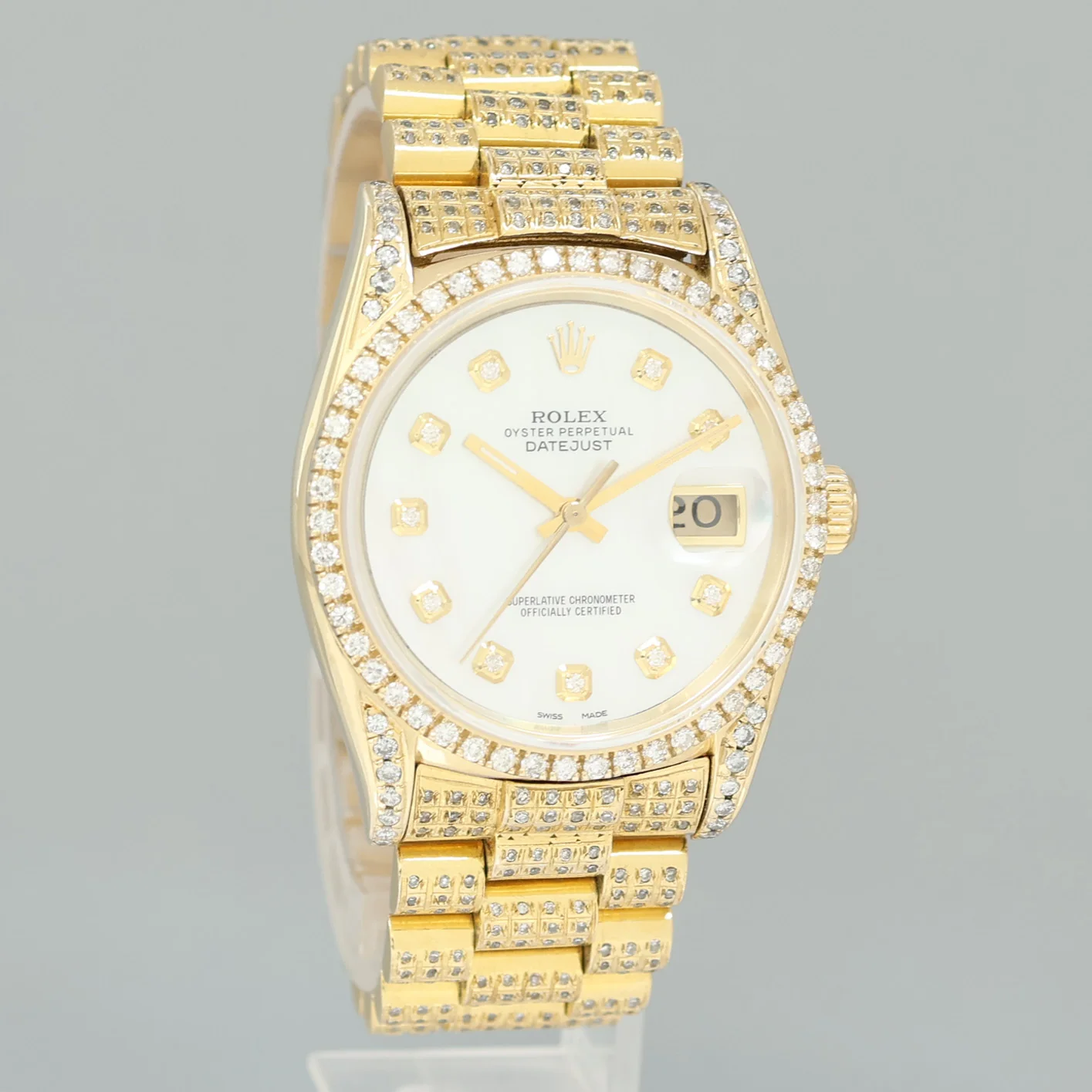 Rolex DateJust 36mm 16018 Yellow Gold Mother of Pearl Diamond President Watch Box - Image 3
