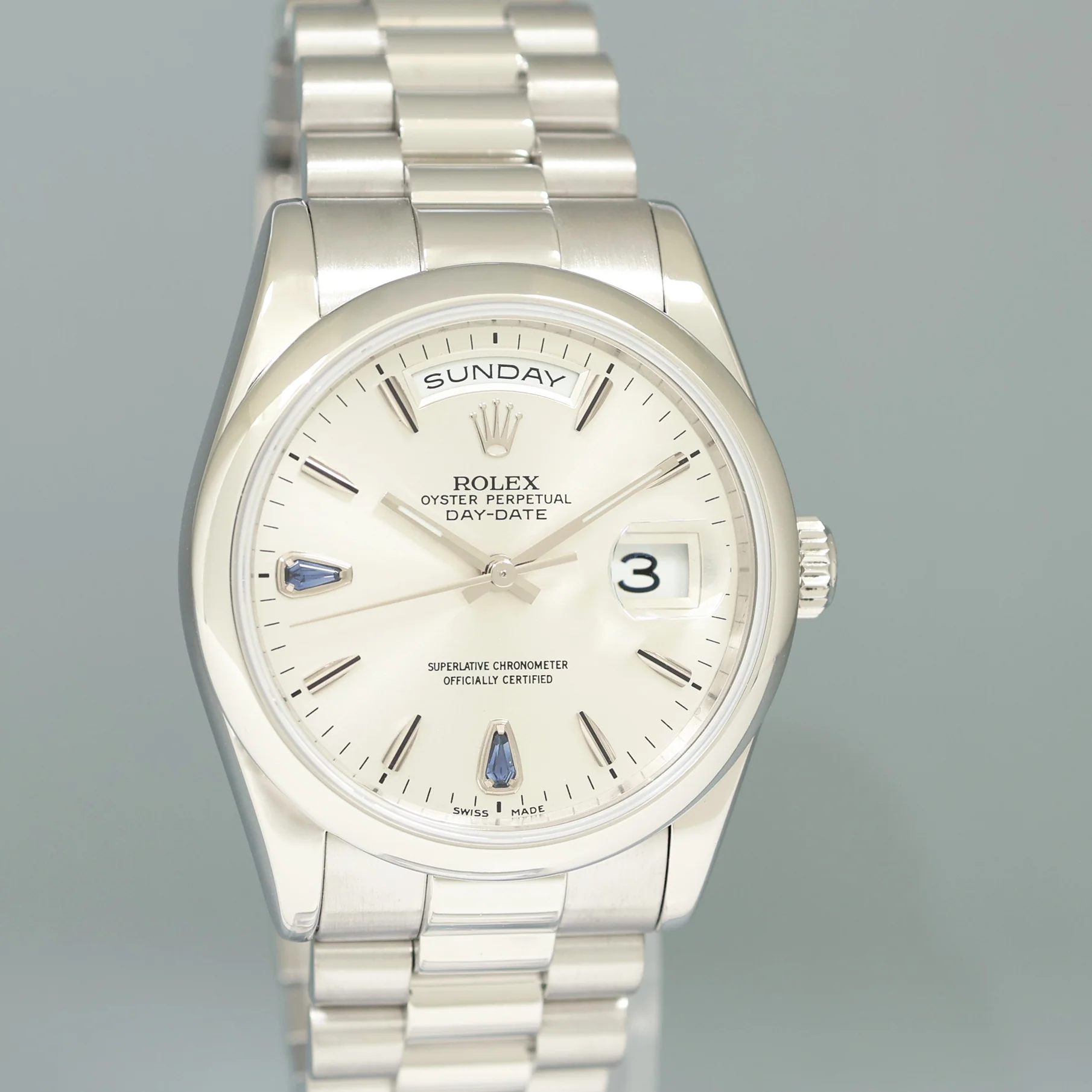 MINT Rolex Platinum Day Date President 118206 Teardrop Sapphire 36mm Watch Box - Image 3