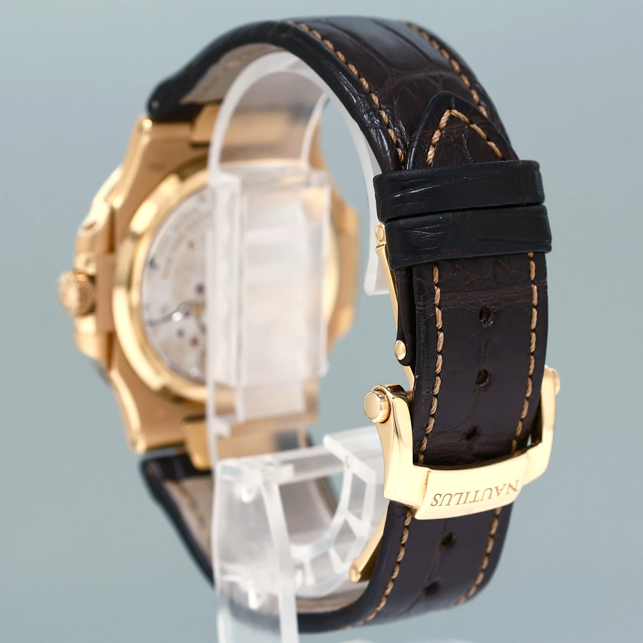 NEW PAPERS Patek Philippe Nautilus Moonphase Rose Gold 5712R Leather Watch Box - Image 4