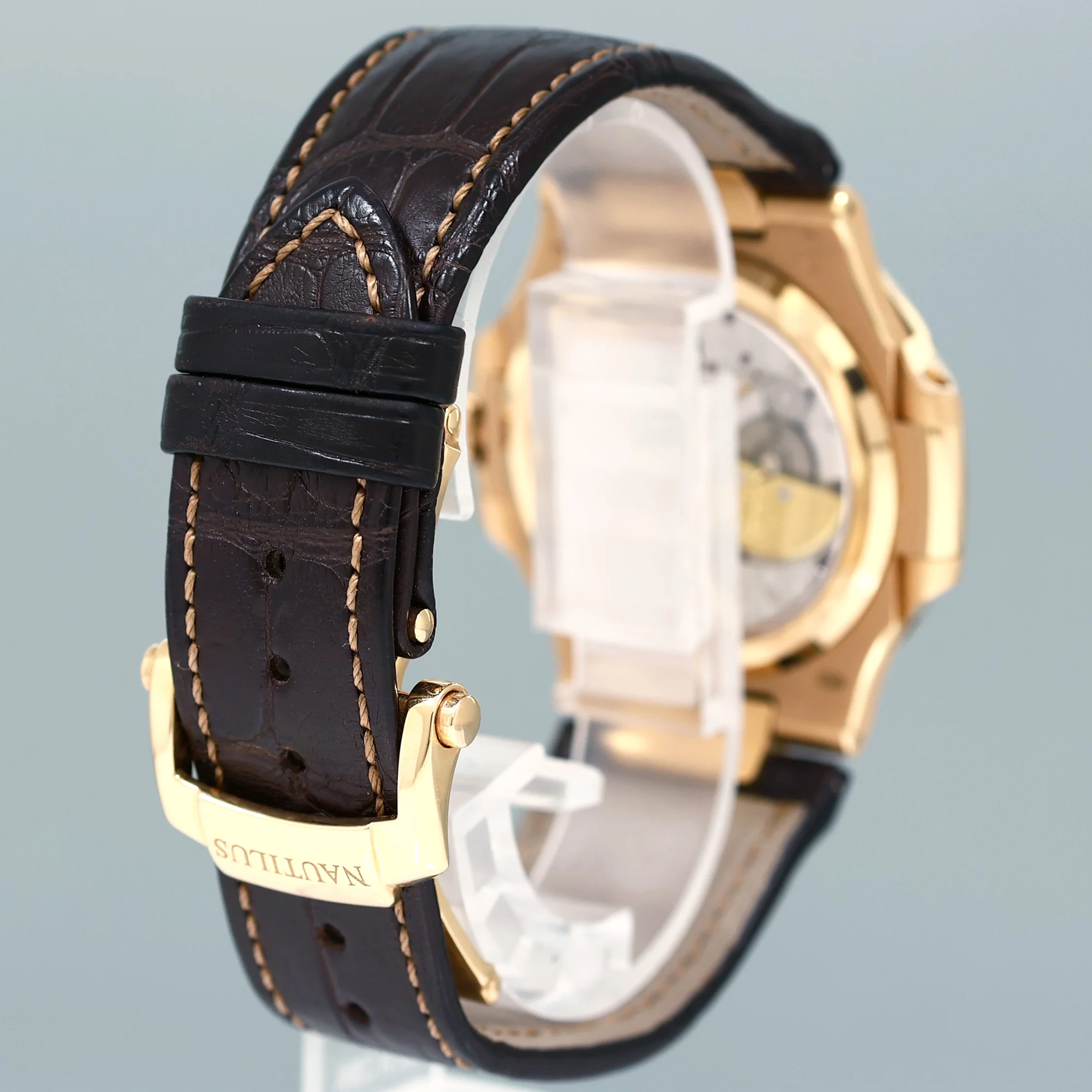 NEW PAPERS Patek Philippe Nautilus Moonphase Rose Gold 5712R Leather Watch Box - Image 6