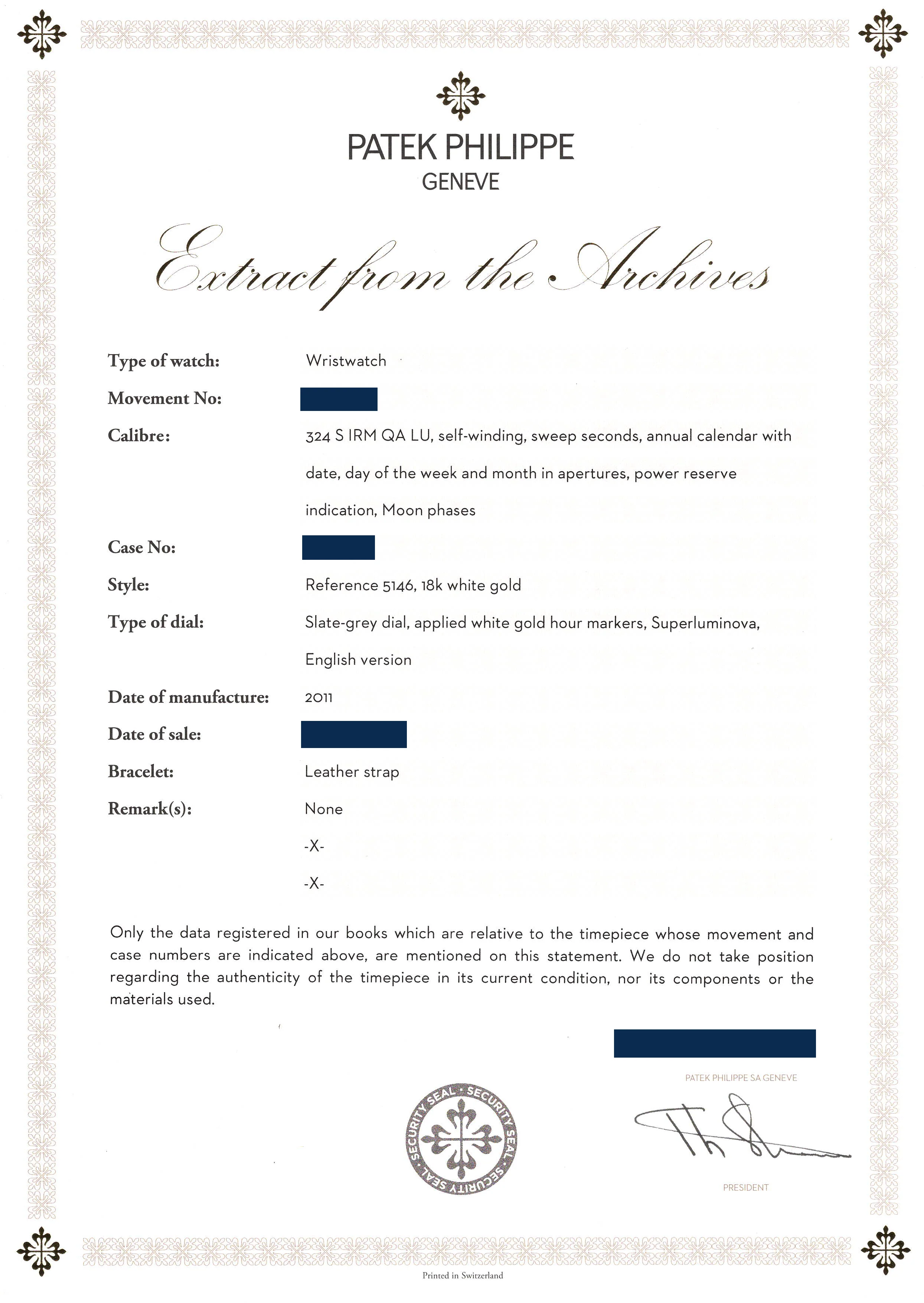 MINT PAPERS Patek Philippe 5146G Tiffany Dial White Gold Annual Calendar Grey Watch - Image 8